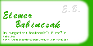 elemer babincsak business card